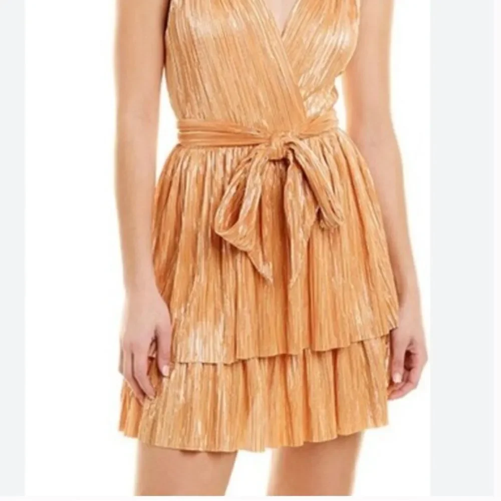 Sabina Musayev Bobo Metallic Mini Dress in Mandarin Size XS